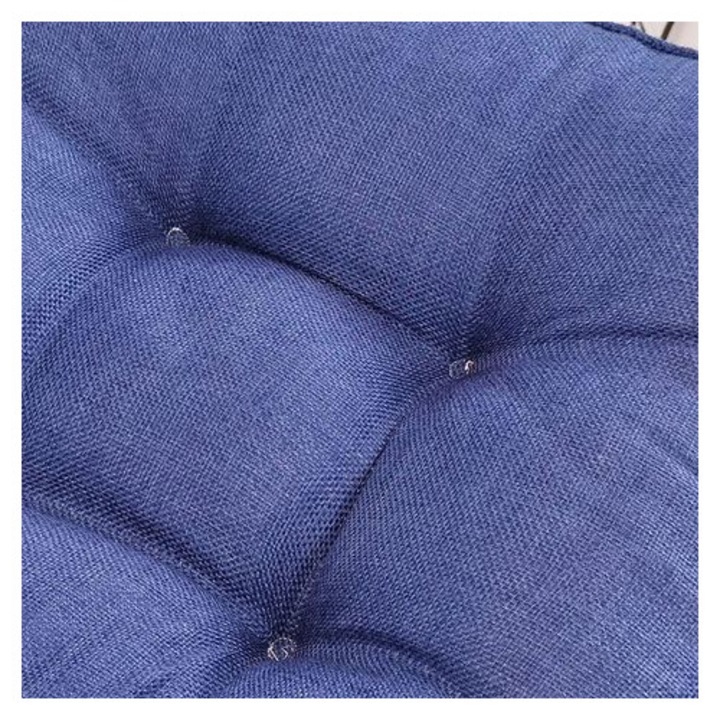 Perna scaun, 40x40x10cm, bumbac, albastru