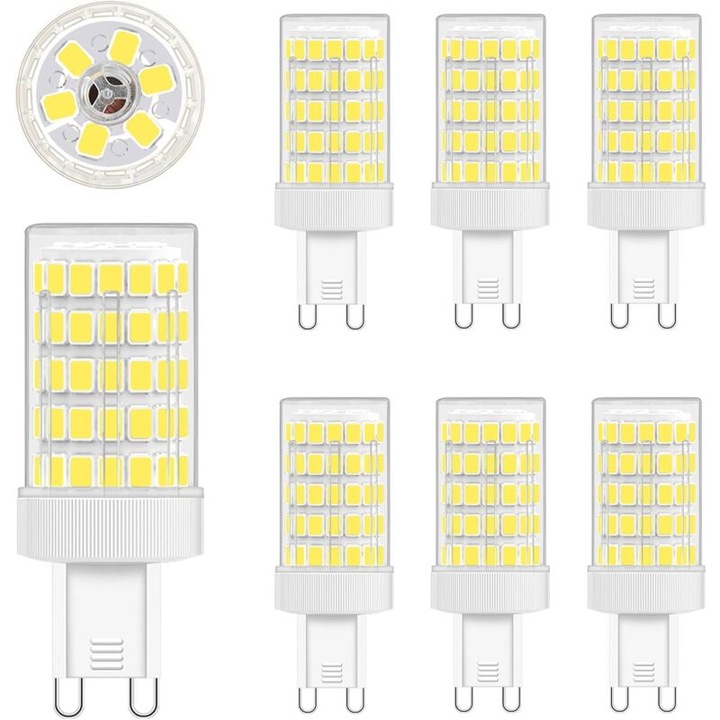 6 db G9 LED izzó készlet 10W 6000K Hideg Fehér 900LM 360°