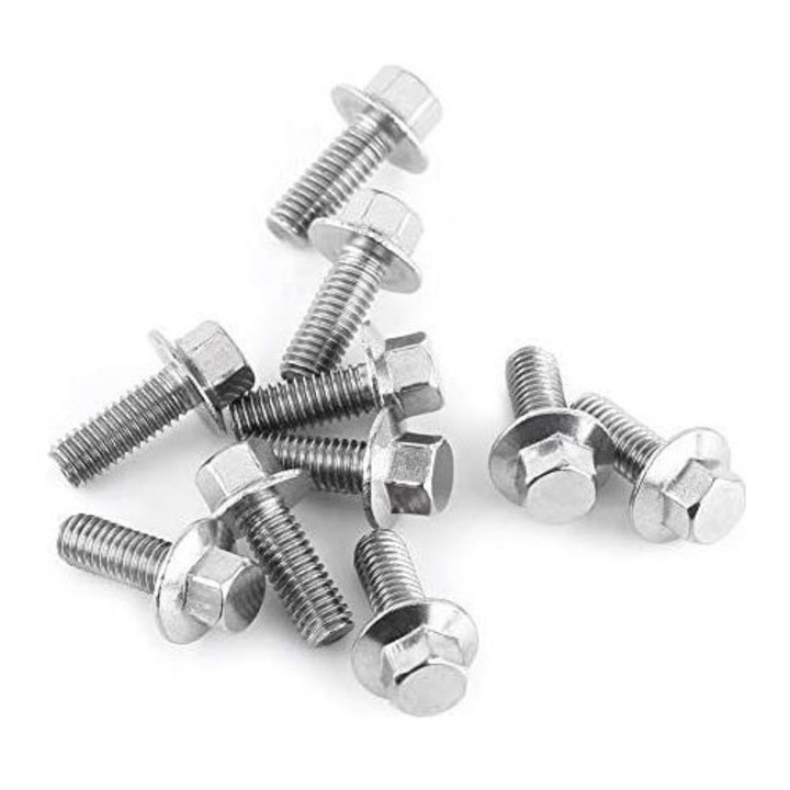 Set 10 suruburi inox hexagonale M6 304, diverse dimensiuni