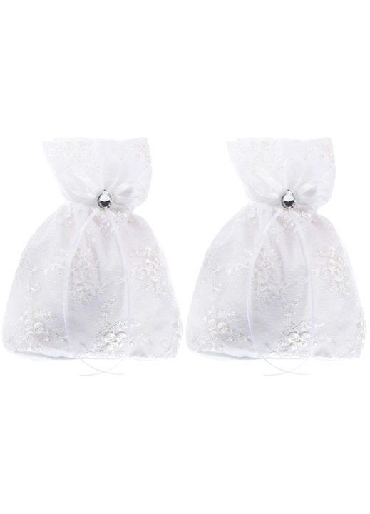 Set 2 genti mireasa, panza, alb, 22.5x21x0.3cm