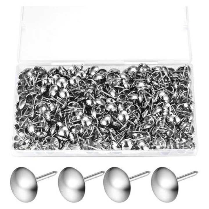 Kárpitos szegek, 320 db, ezüst, 11x17mm, szett