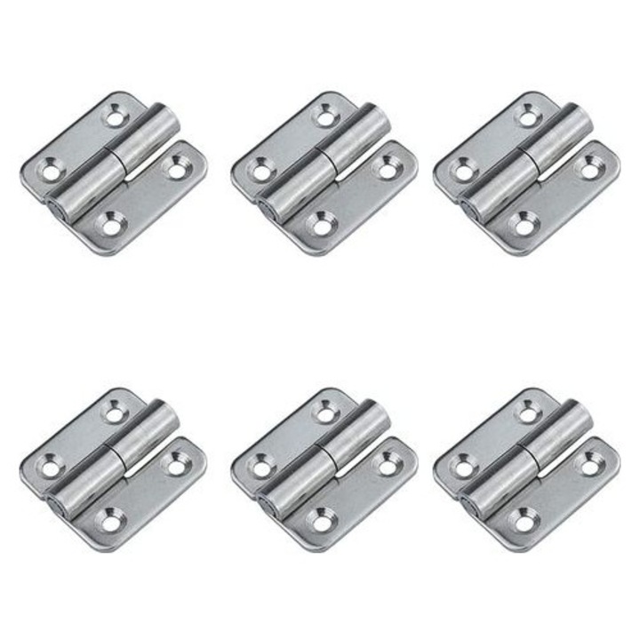 6 db levehető rozsdamentes acél zsanér készlet 37x33x1.5mm, bal-jobb