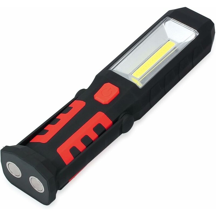 LED munkalámpa 3W COB, USB, 180°-ban forgatható mágneses talp, 1800mAh, fehér