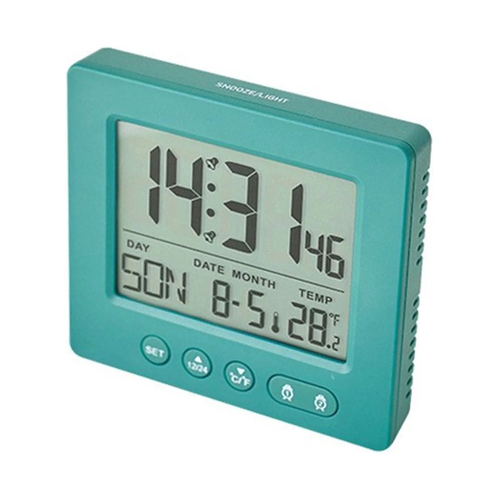 Ceas digital, multifunctional, verde, 8.4x9.1x3cm