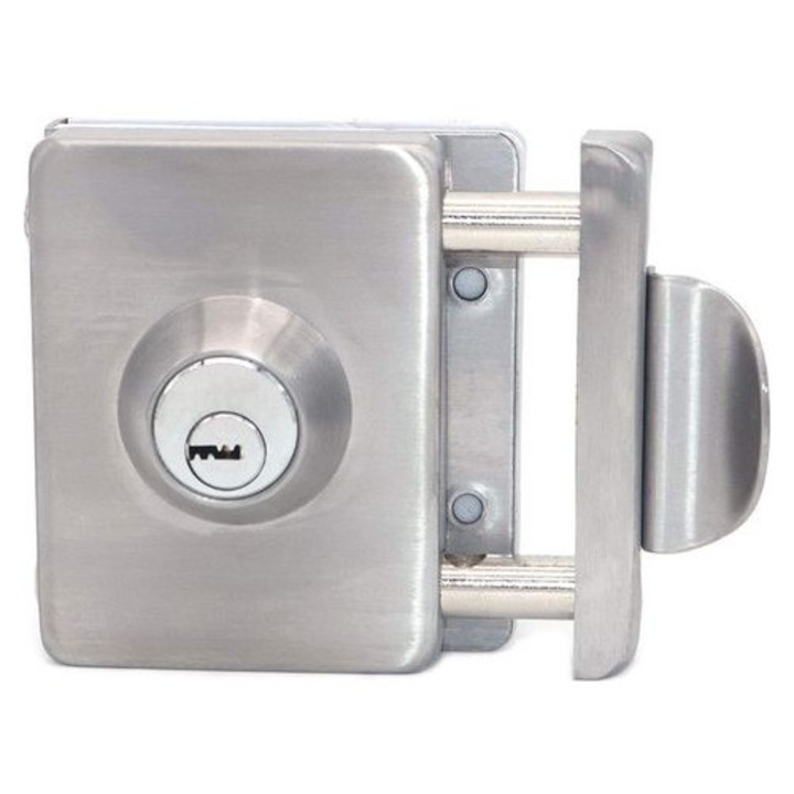 Keret nélküli üvegajtó zárkészlet, rozsdamentes acél, 10-12mm, 35x11x38mm