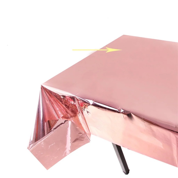Rose gold asztalterítő, 39.37x106.29 inch, fólia, eldobható