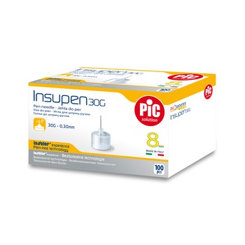 Ace sterile PiC Solution Insupen pentru pen insulina 30G x 8mm Ace sterile PiC Solution Insupen pentru pen insulina 30G x 8mm