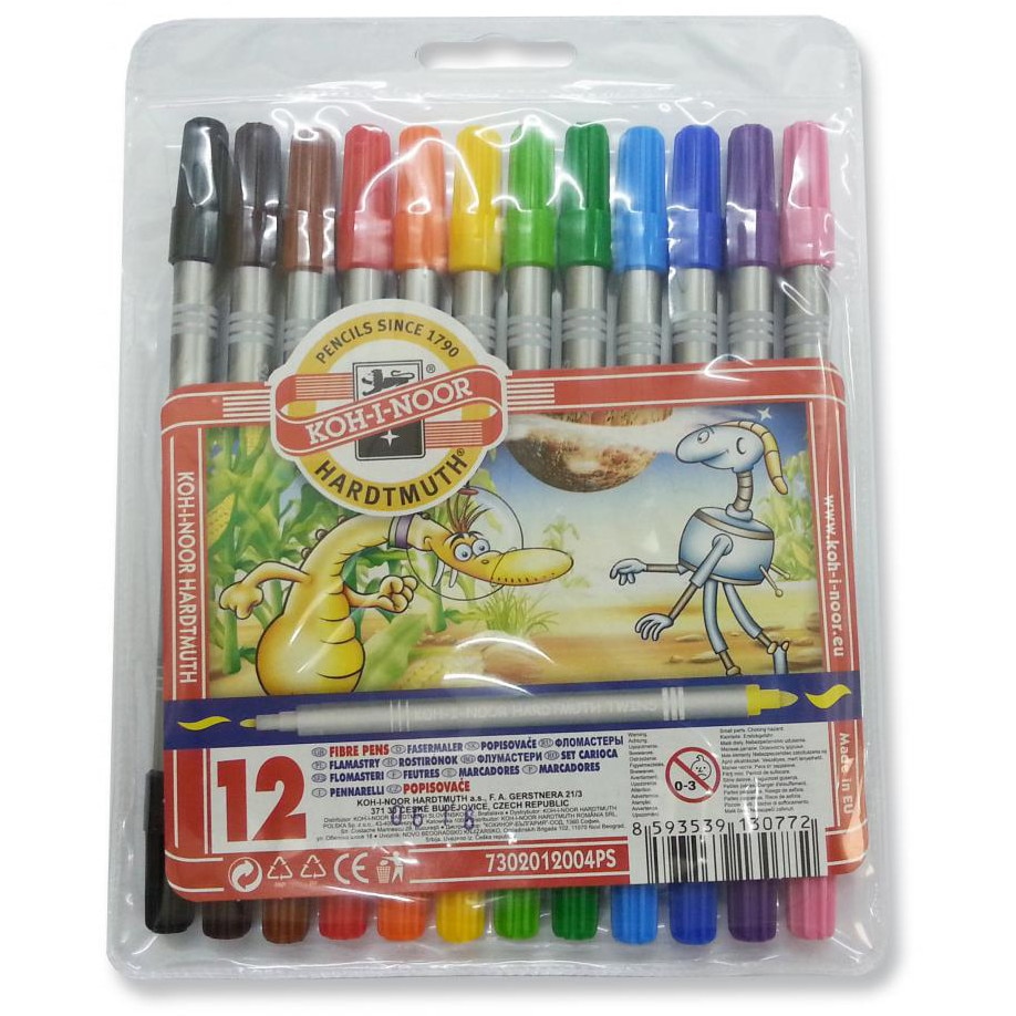 Carioca Koh-i-noor 12 culori / set Duo K102312D