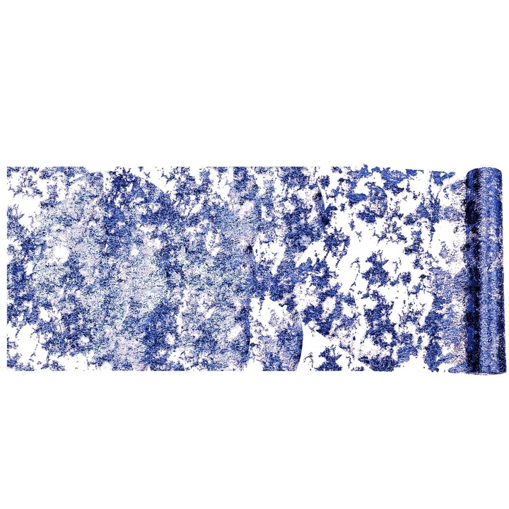 Kék hálós asztalterítő 28x900cm, poliészter, ünnepi dekoráció