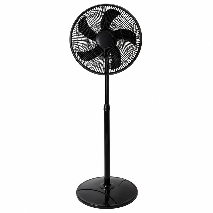 Álló ventilátor, 45 W, kompakt modell, 3 sebességfokozat, oszcilláció, állítható légáramlás, csendes működés, modern design, 110x42 cm, fekete