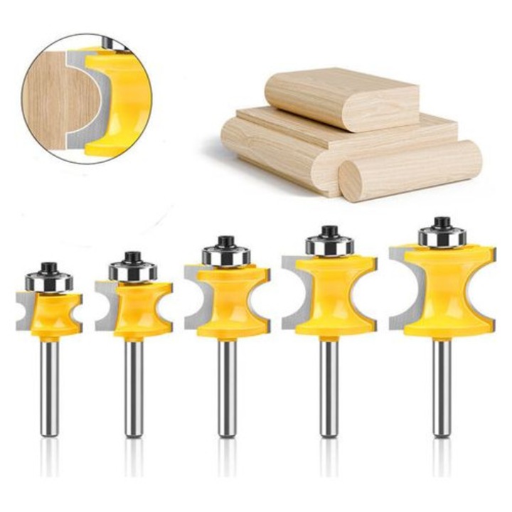 Set 5 freze lemn bullnose 8mm, diverse dimensiuni
