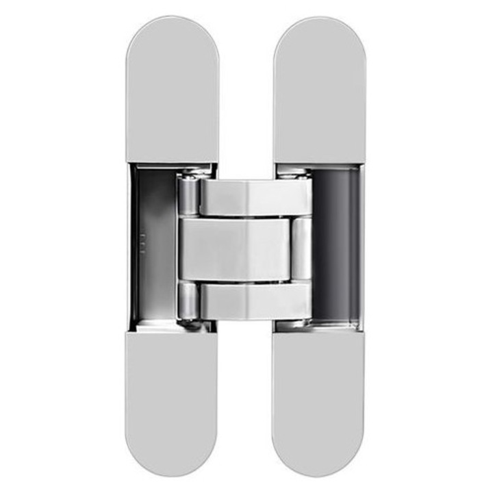 Láthatatlan ajtópánt, zamak, ezüst, 30x45mm, 1 db-os készlet, 40 kg, 0-180°