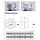 Légelszívó ventilátor 125mm 240m/h 16W 39-45dB műanyag
