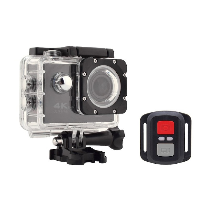 Sport videokamera ActionCam R12H 4K, 30 fps 2,4G távirányítóval, 2,0 hüvelykes, fekete