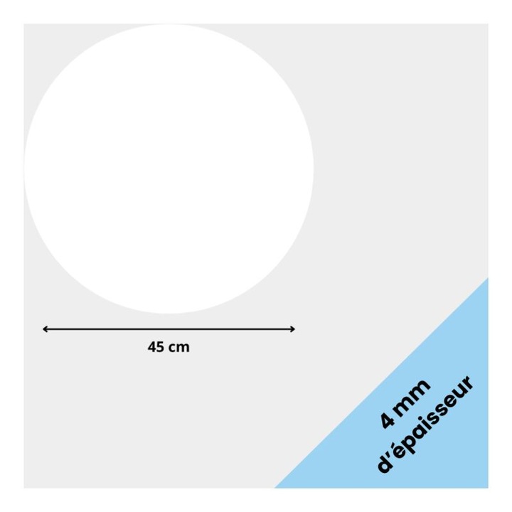 Fehér kerek akril lap 45cm 4mm merev plexi