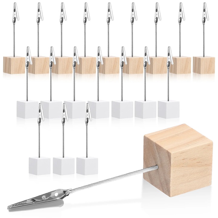 Suport foto lemn, clip, vertical, 10.4x2.4x2.4cm, set 20 bucati, multicolor