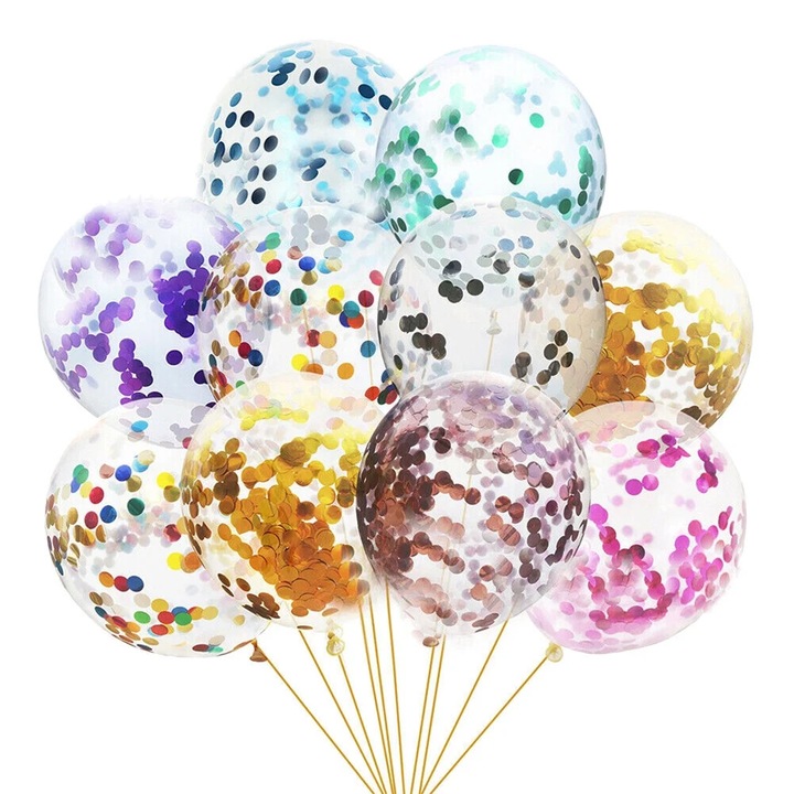 Set 20 baloane latex multicolor 40x40x30cm decor petrecere
