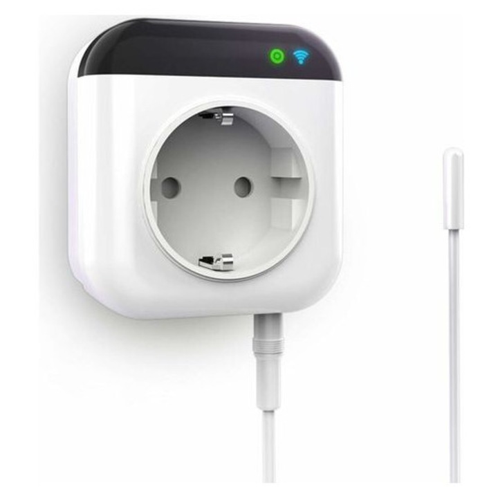 Termostat wireless programabil AMXCNOY, control precis, alb, 7 zile