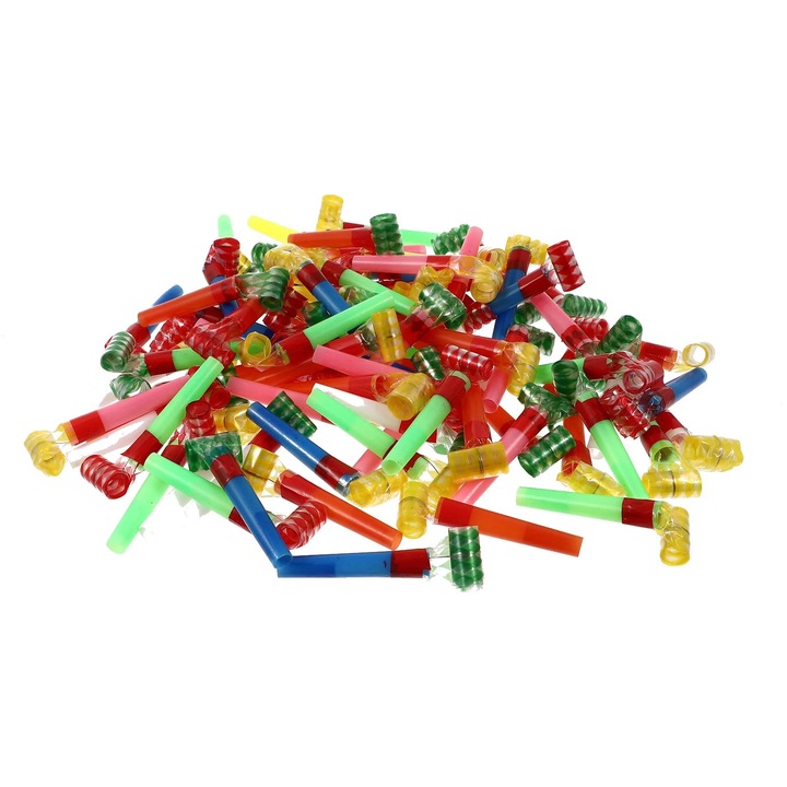 Set suflatori petrecere multicolor PVC 8x2.5x1.2cm