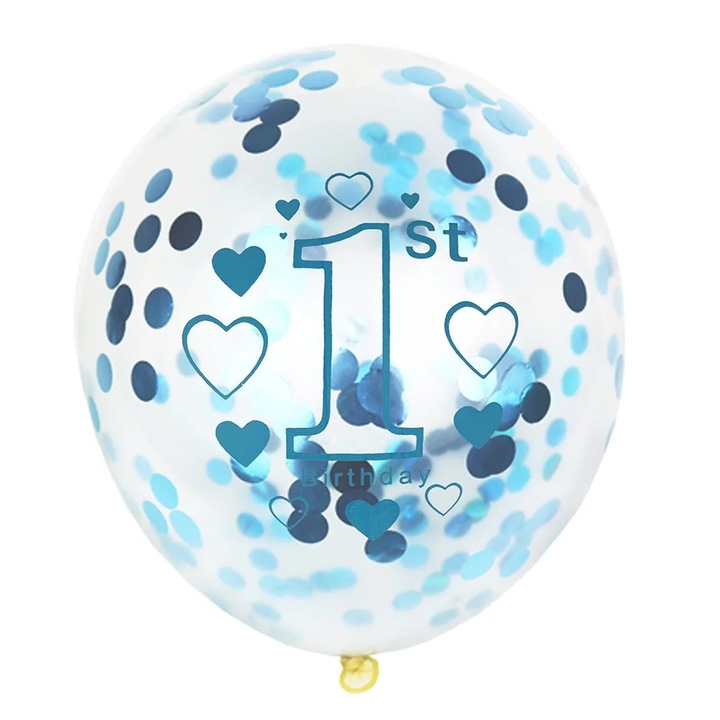 Set baloane latex 15 piese, albastru, 12x6x0.1cm, decor petrecere aniversare copii