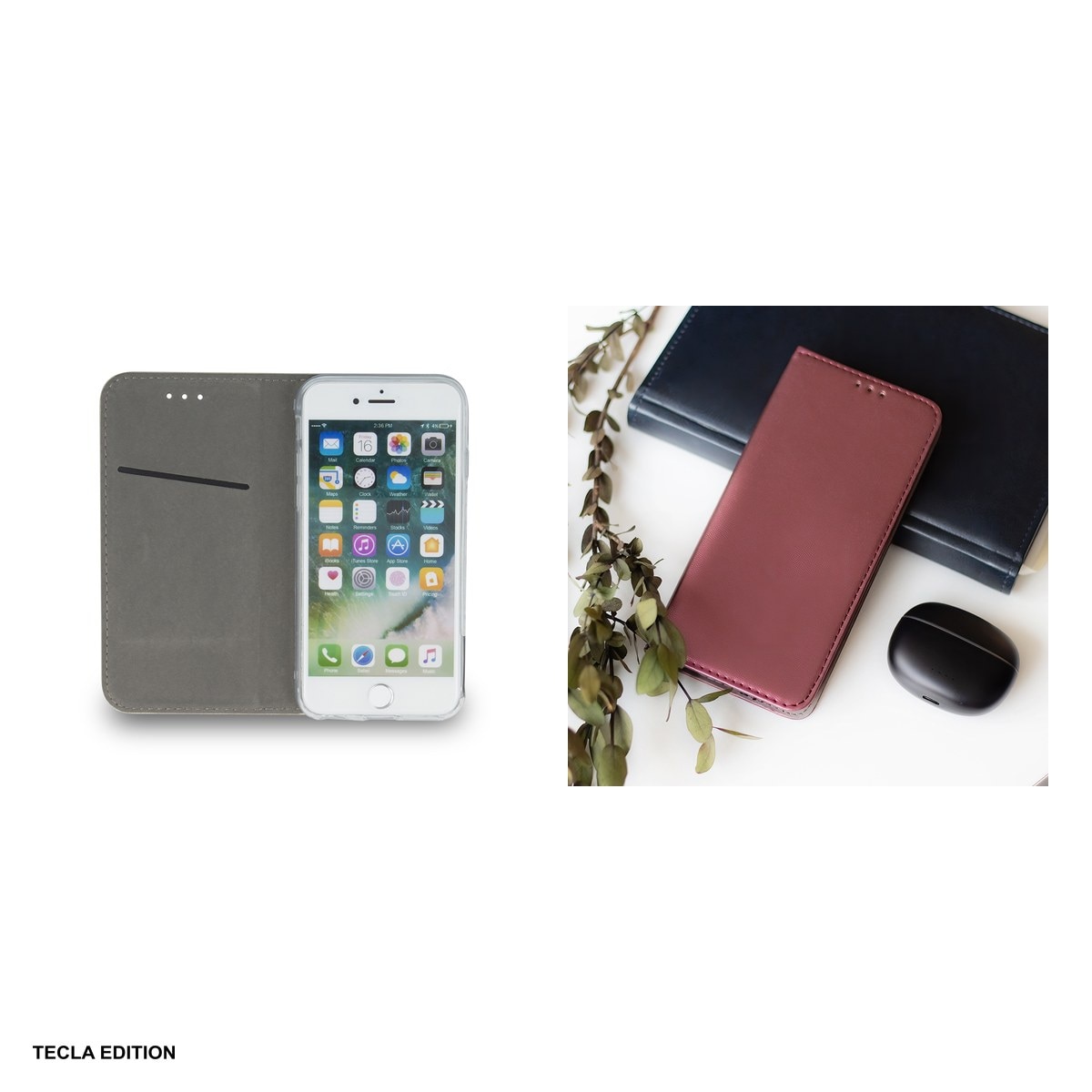 Husa Smart Magnetic pentru Honor x5c Plus, tip carte cu inchidere magnetica, Visiniu