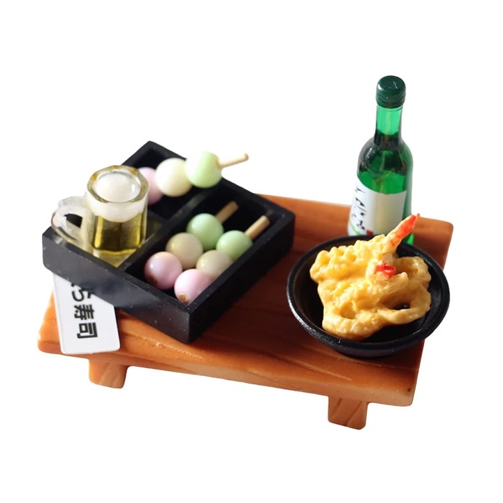 Set decor mini sushi, rasina, multicolor, 5.9x4x1.2cm