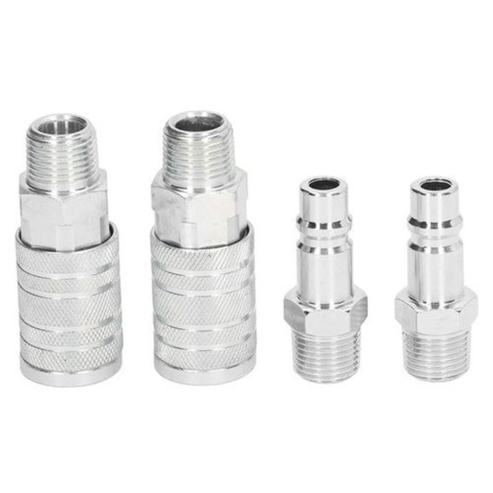 Set 4 racorduri furtun aer 1/2in NPT, durabil, 150mm, 300PSI