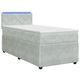 Pat boxspring cu saltea vidaXL, Gri deschis 90 x 190 cm Catifea