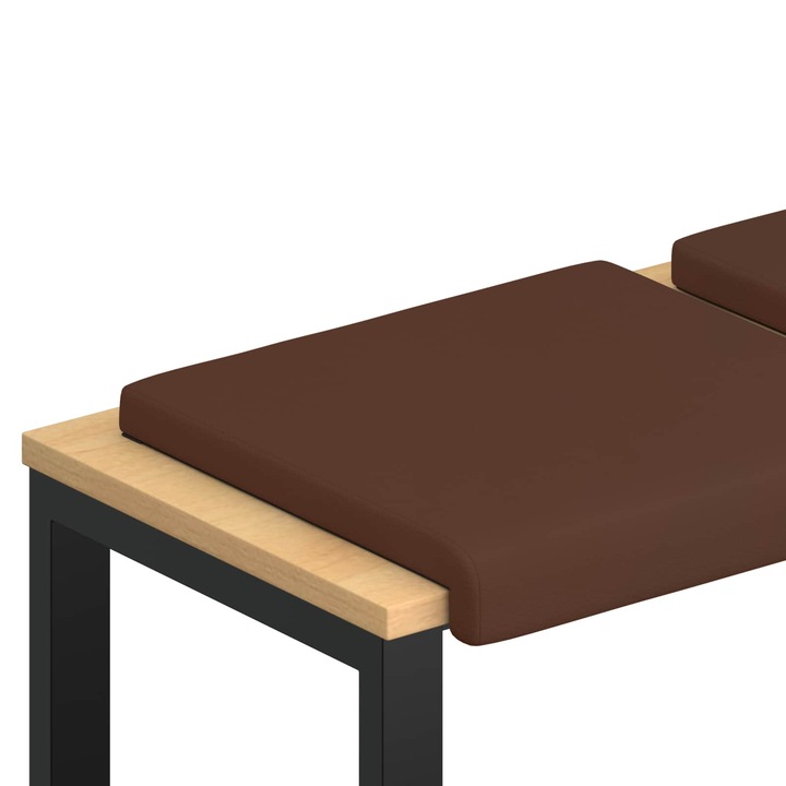 Perna pentru banca vidaXL, 2 pcs Piele artificiala Maro Adancime 35 cm
