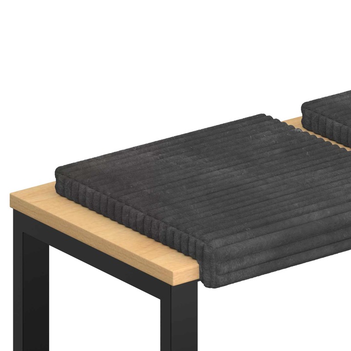 Perna pentru banca 2 pcs vidaXL, Catifea pufoasa Gri inchis
