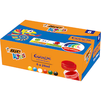 Guase BIC Kids Gouache Poster Paints, 20 ml, diverse culori, 6 buc/set