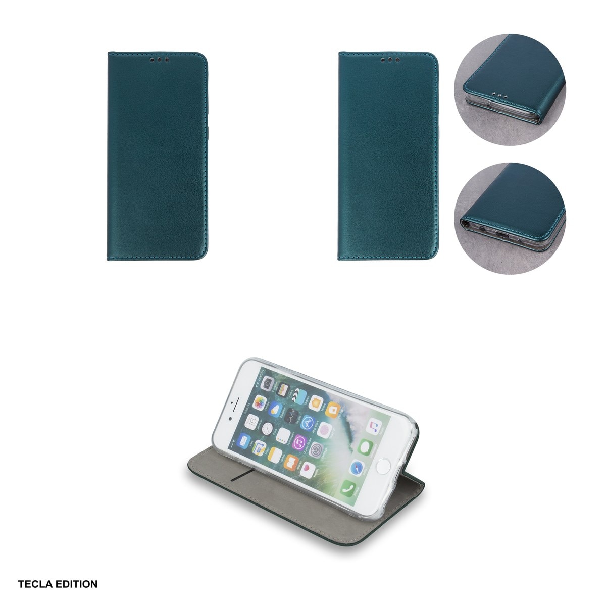 Husa Smart Magnetic pentru Honor 600 Lite, tip carte cu inchidere magnetica, Verde