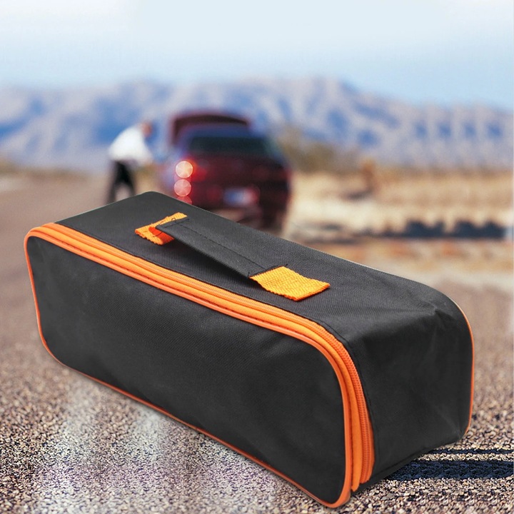 Geanta de depozitare pentru aspirator auto YANYXR BCS2905281, din material textil rezistent, cu maner, universal, gri, 37×13×11 cm