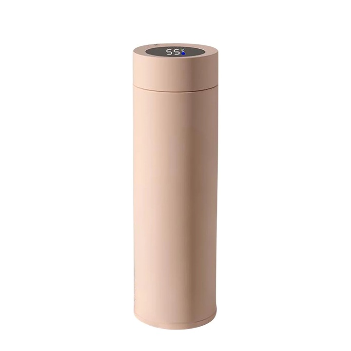 Termosz bögre, 316-os rozsdamentes acél, hőmérséklet kijelző, tealevél szűrő, 12 óra melegen/24 óra hidegen tartás, 500ml