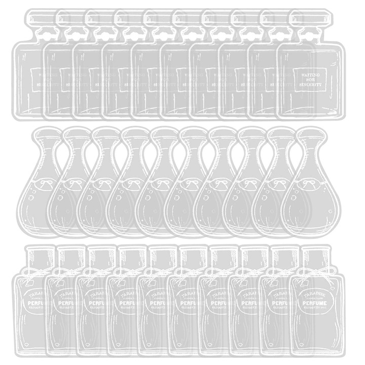 Semne de carte transparente cu flori uscate set 30 buc