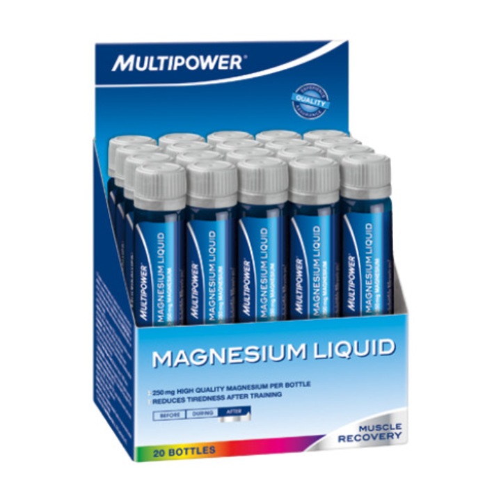 Magneziu lichid, pachet 20 fiole X 25ml Multipower