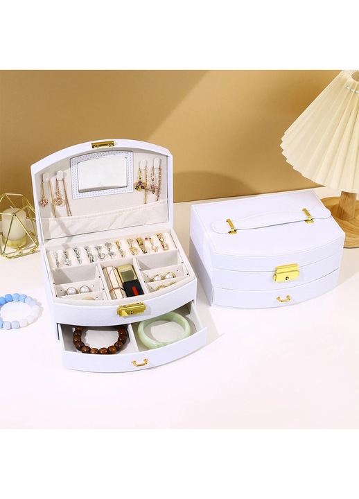 Cutie organizator bijuterii YANYXR alb 20x15x10cm