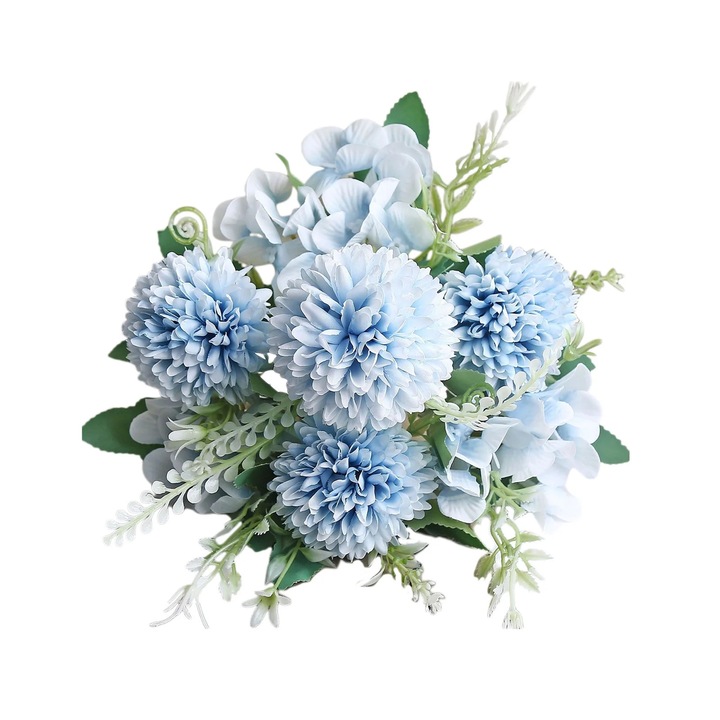 Buchet flori artificiale matase multicolor 30x18x6.5cm decor nunta Valentine's