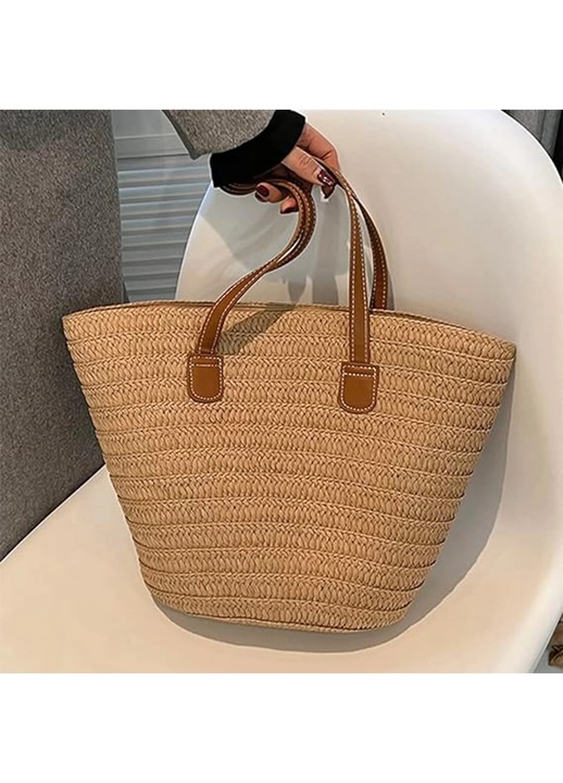 YANYXR strandszatyor, szőtt, khaki, 44x29x14cm