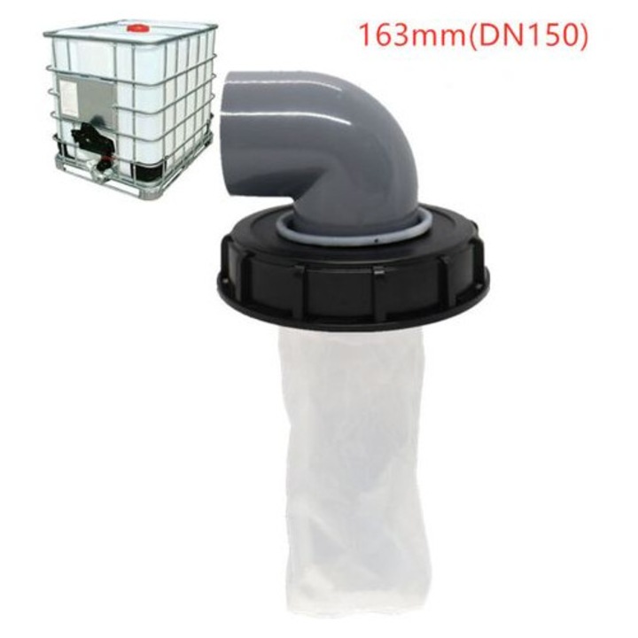 Capac filtru pentru butoi IBC DN150, nylon, gri, 163x163mm