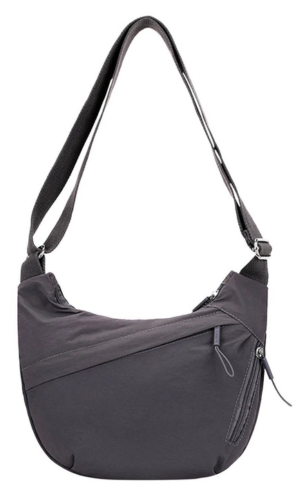 Női tote táska, nagy kapacitású, nylon, sokoldalú, fekete, közepes méret