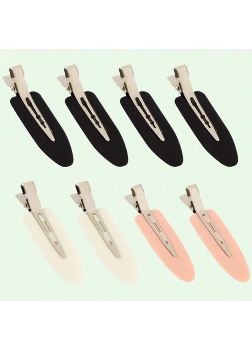 Set 8 agrafe par, plastic, fara cute, diverse utilizari