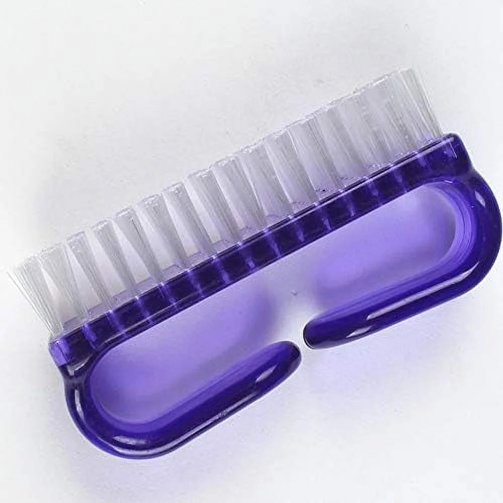 Perie unghii cu maner plastic, peri poli, mov