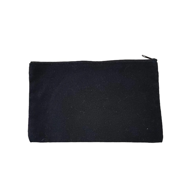 Penar negru, material textil, fermoar, 21x12cm
