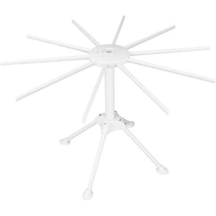 Tésztaszárító 10 karral, összecsukható, tésztaszárító állvány, fehér, standard méret