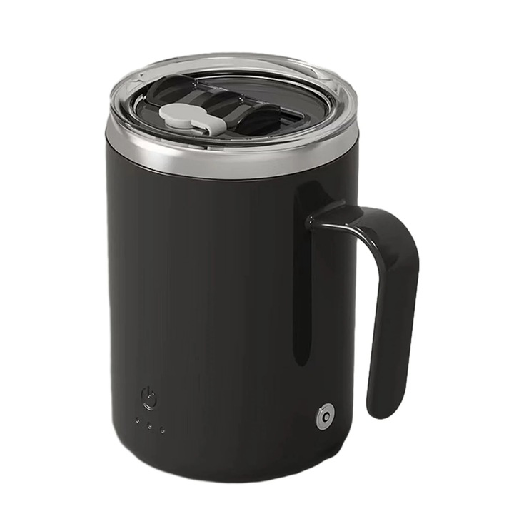 Cana electrica YANYXR neagra, amestecare automata, inox, 350ml