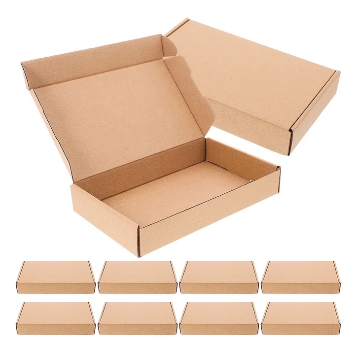 Cutii ambalare kraft YANYXR set 10 bucati maro 21x15x4cm