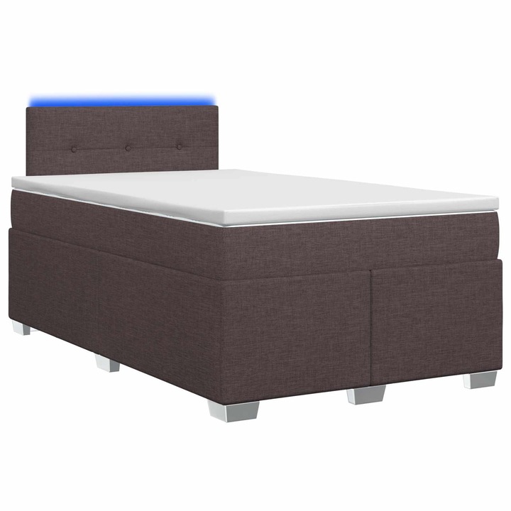 vidaXL Boxspring ágy matraccal és LED-del Sötét Barna 120 x 190 cm 3451899