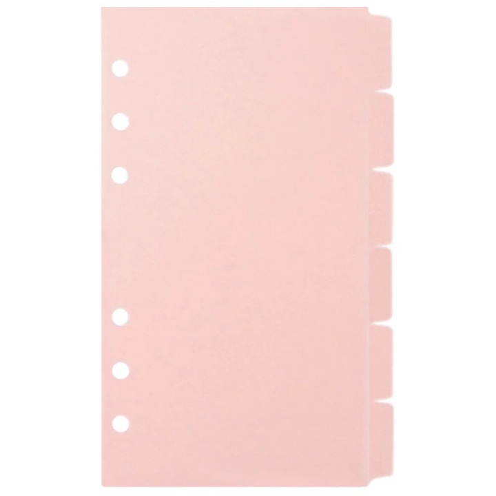 Separatoare pentru biblioraft, 6 foi, roz, 12.6x9x0.1cm