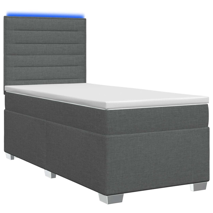 vidaXL Boxspring ágy matraccal Sötétszürke 80 x 200 cm Szövet 3454734
